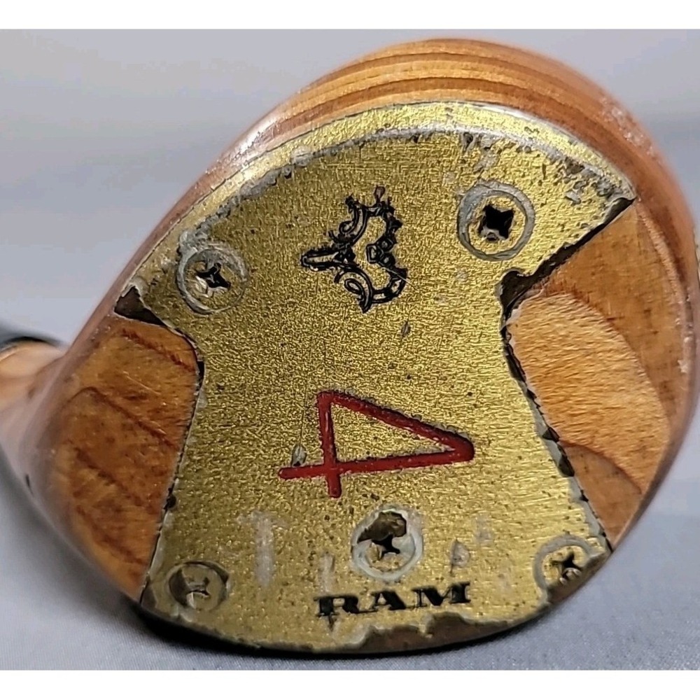 Vintage PERSIMMON Ram Milady Blonde RH Golf Club 4‎ Wood Lightning 500